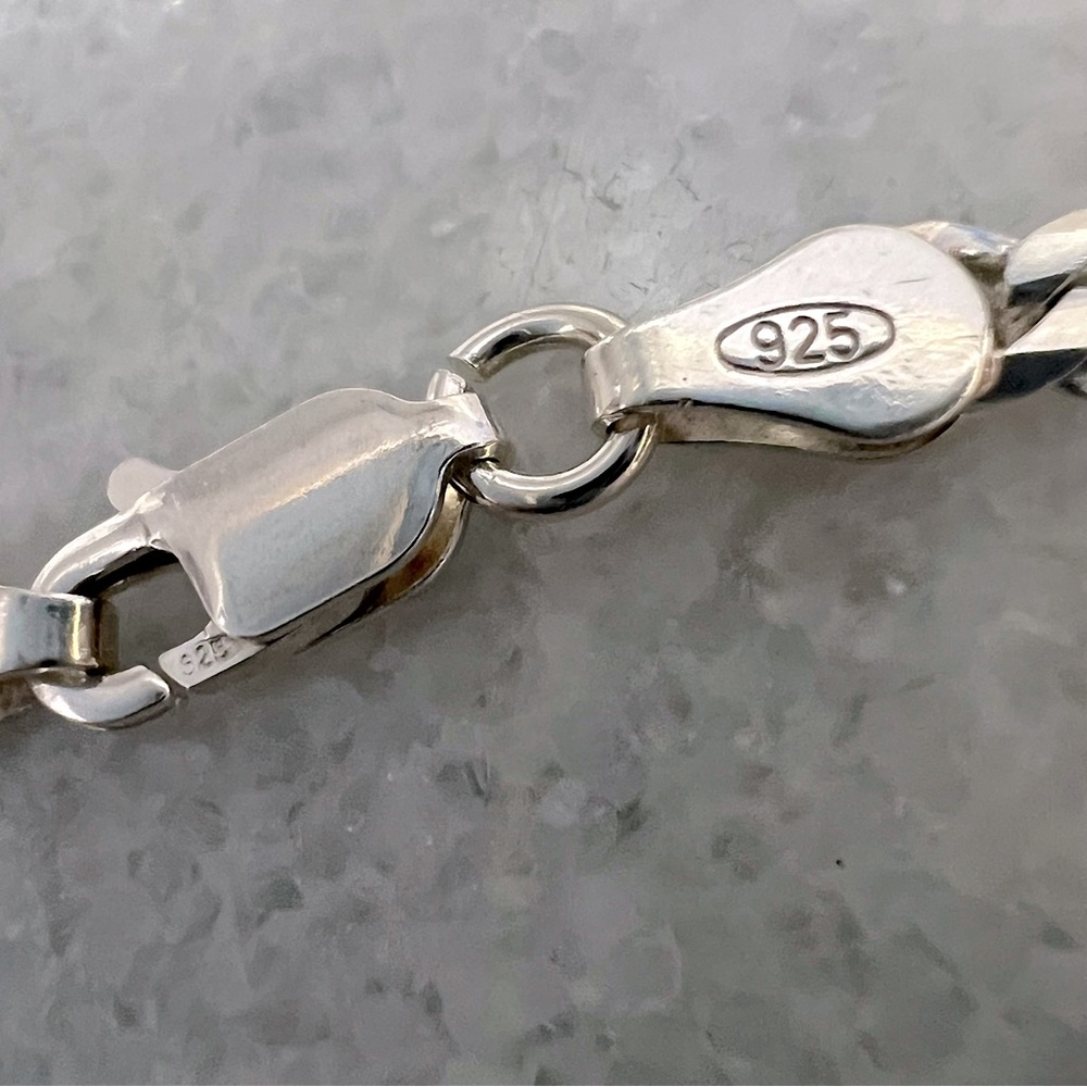 Sterling Silver 20” Italian Flat Curb Chain - Picture 8 of 9
